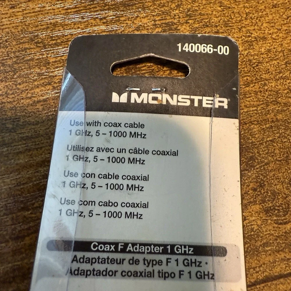 Monster 1‎ Ghz Coax F adapter   140066-00 FS Gold Video 5-1000 MHz NEW